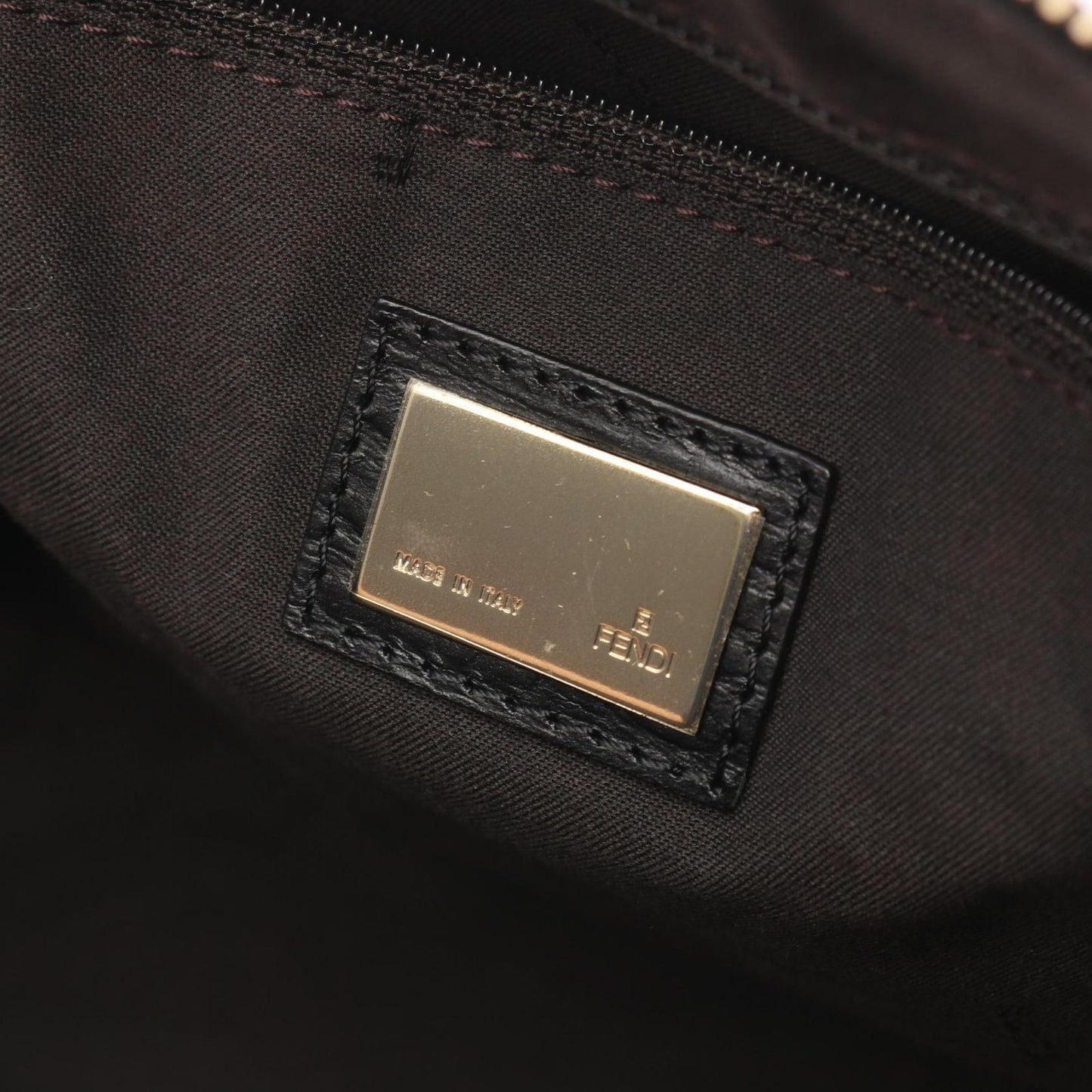 Fendi Tote Zucchino Black Canvas Leather — view 4