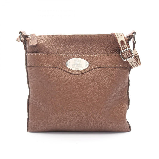 Fendi Shoulder Bag Selleria Blanc Leather
