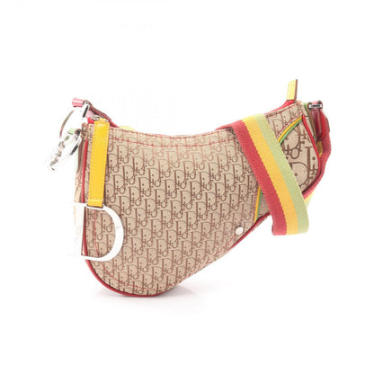 Dior Shoulder Bag Rasta Line Trotter Beige Canvas Leather Oblique