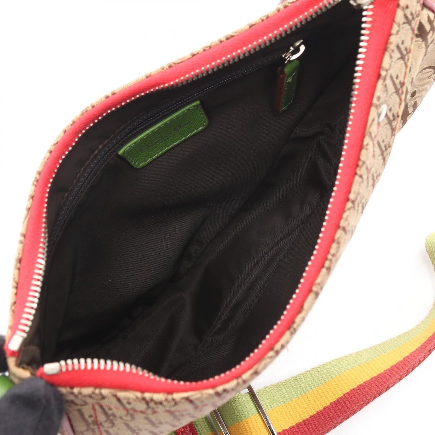 Dior Shoulder Bag Rasta Line Trotter Beige Canvas Leather Oblique — view 3