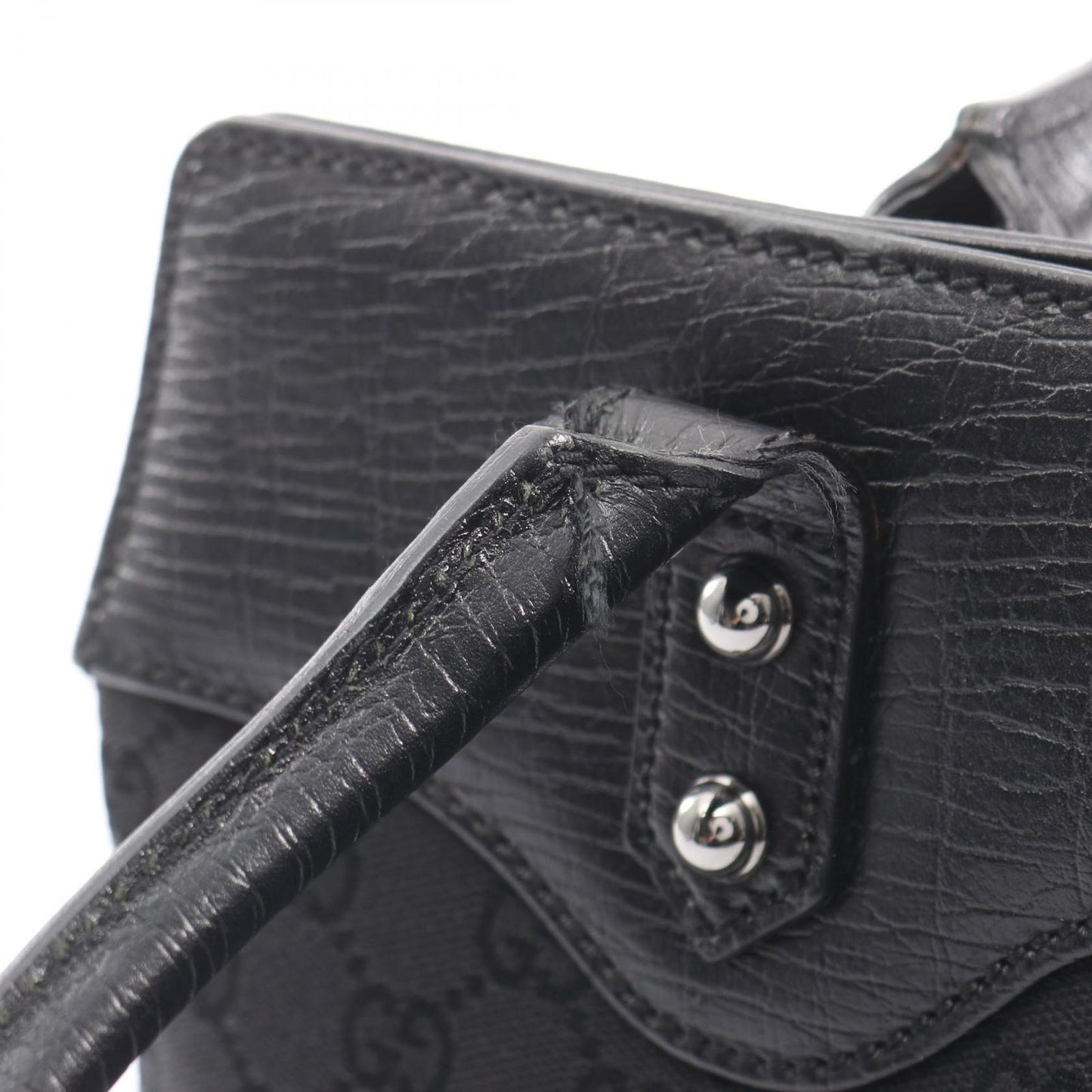 Gucci Tote Horsebit GG Canvas Black — view 6