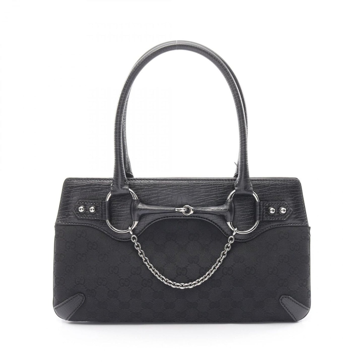 Gucci Tote Horsebit GG Canvas Black