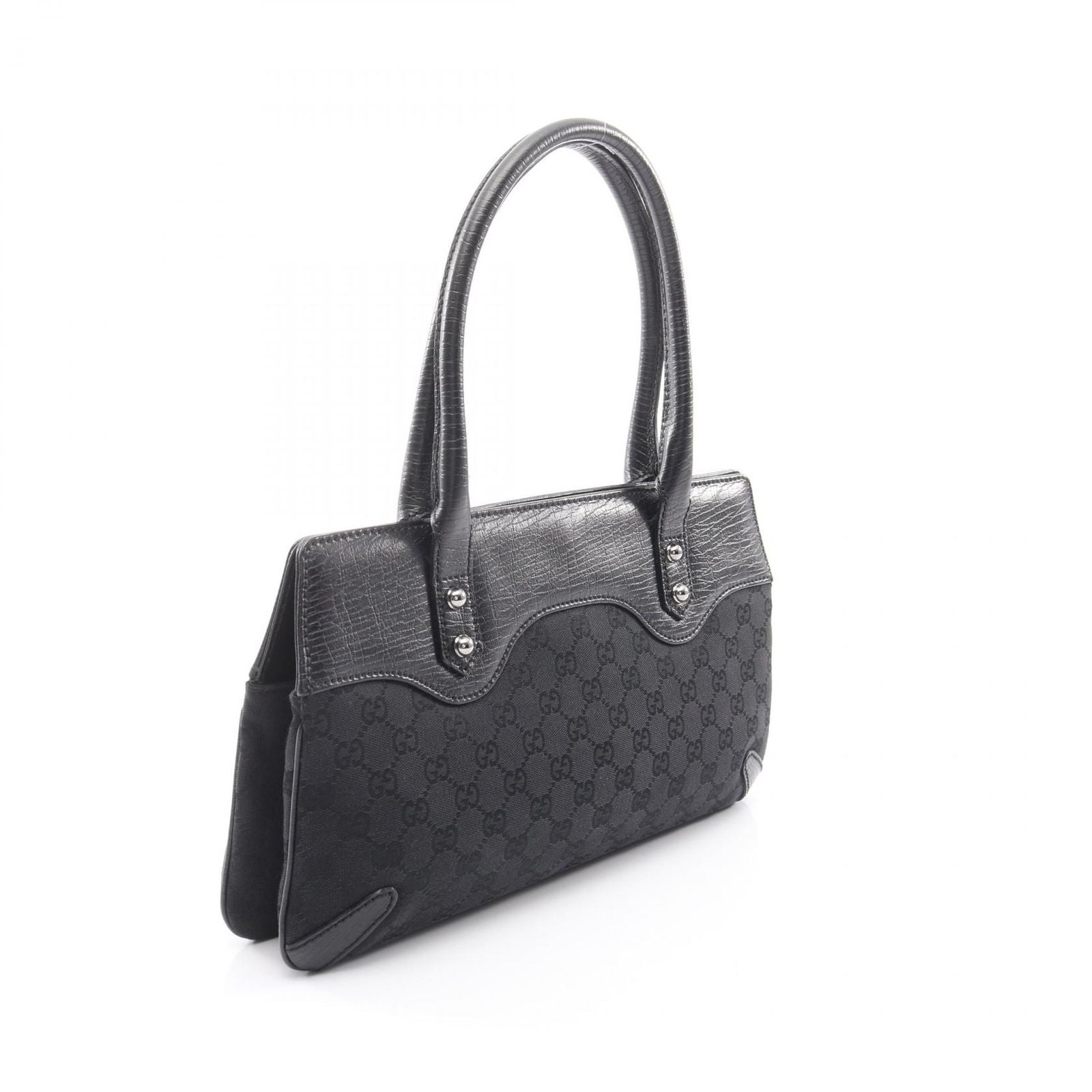Gucci Tote Horsebit GG Canvas Black — view 2