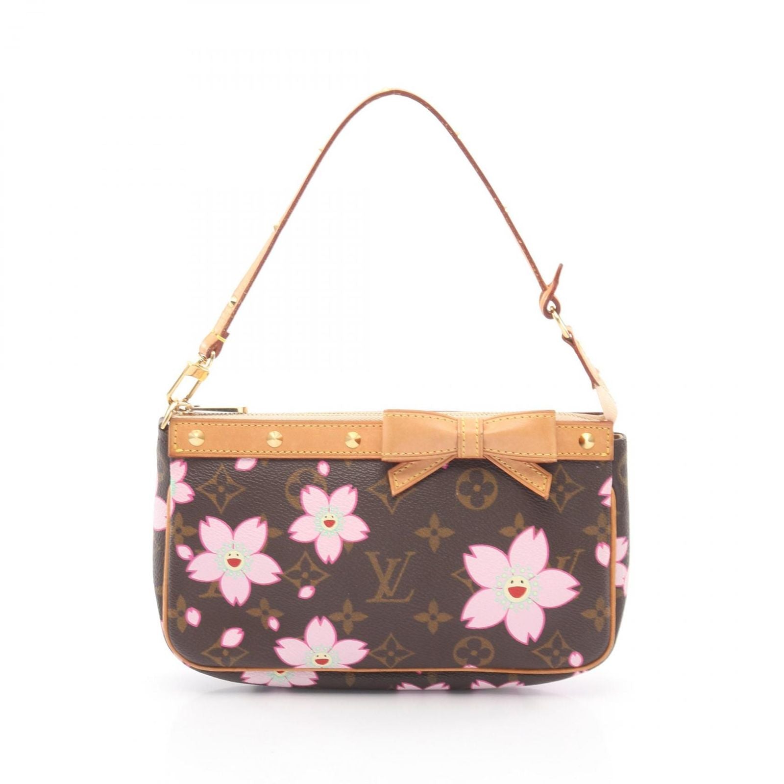 Louis Vuitton Handbag LV TM Pochette Monogram Cherry Blossom Canvas Leather