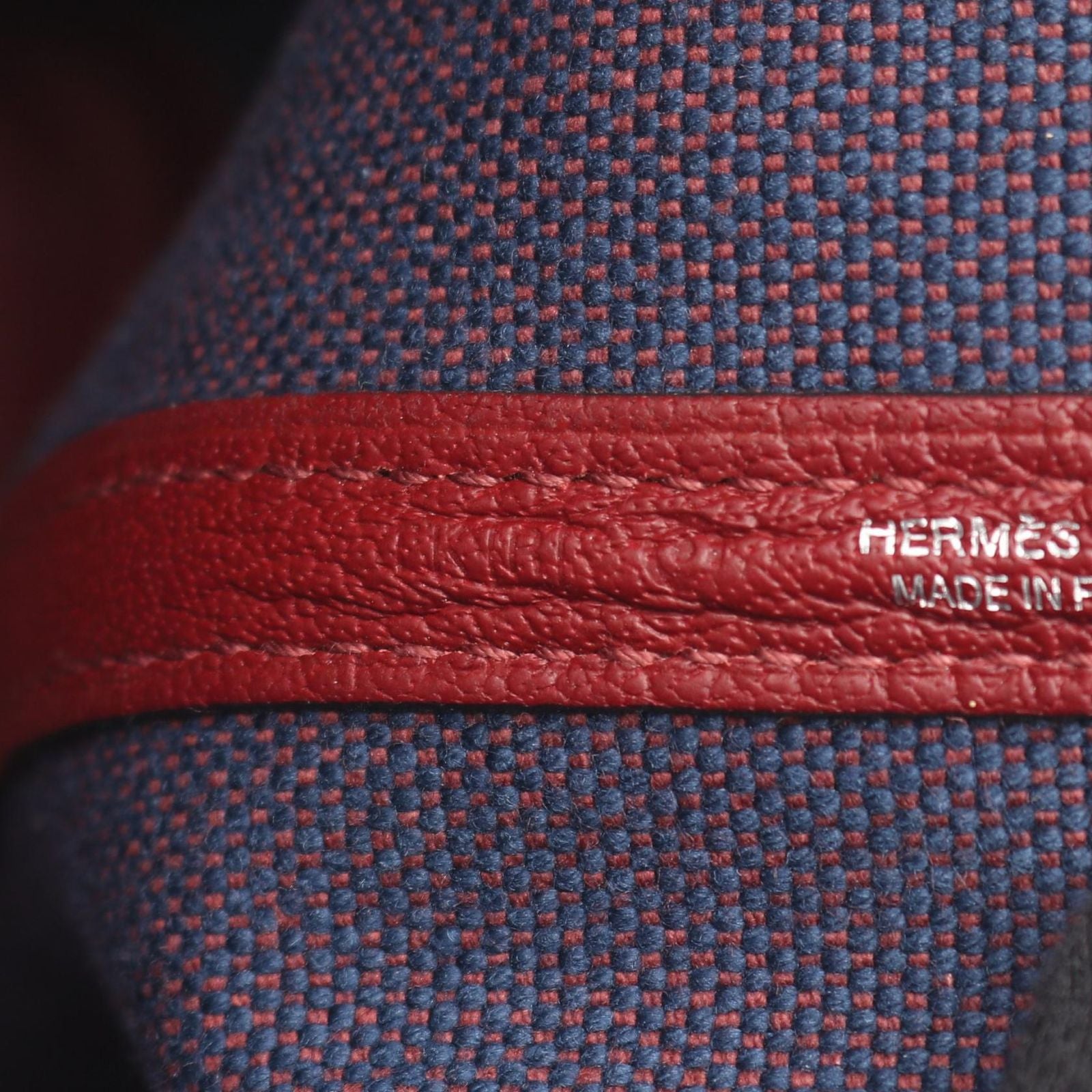 Hermes Tote Garden Party PM Blue Domarte Rouge Ache — view 5