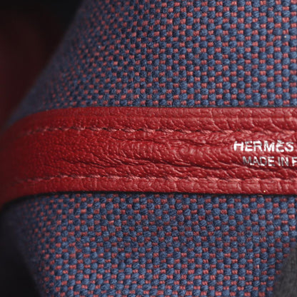Hermes Tote Garden Party PM Blue Domarte Rouge Ache — view 5