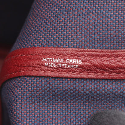 Hermes Tote Garden Party PM Blue Domarte Rouge Ache — view 4