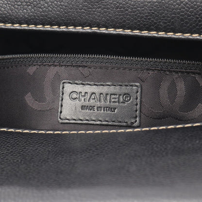 Chanel Handbag CC Logo Black Caviar Leather Wild Stitch — view 4