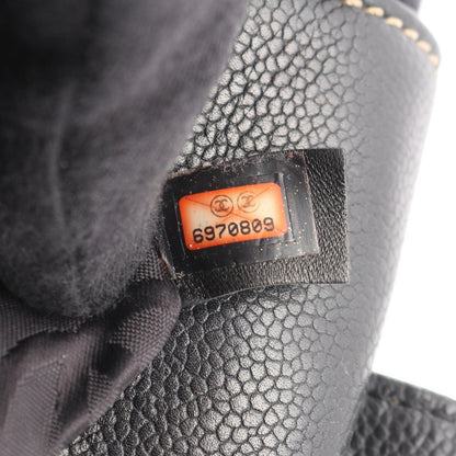 Chanel Handbag CC Logo Black Caviar Leather Wild Stitch — view 5