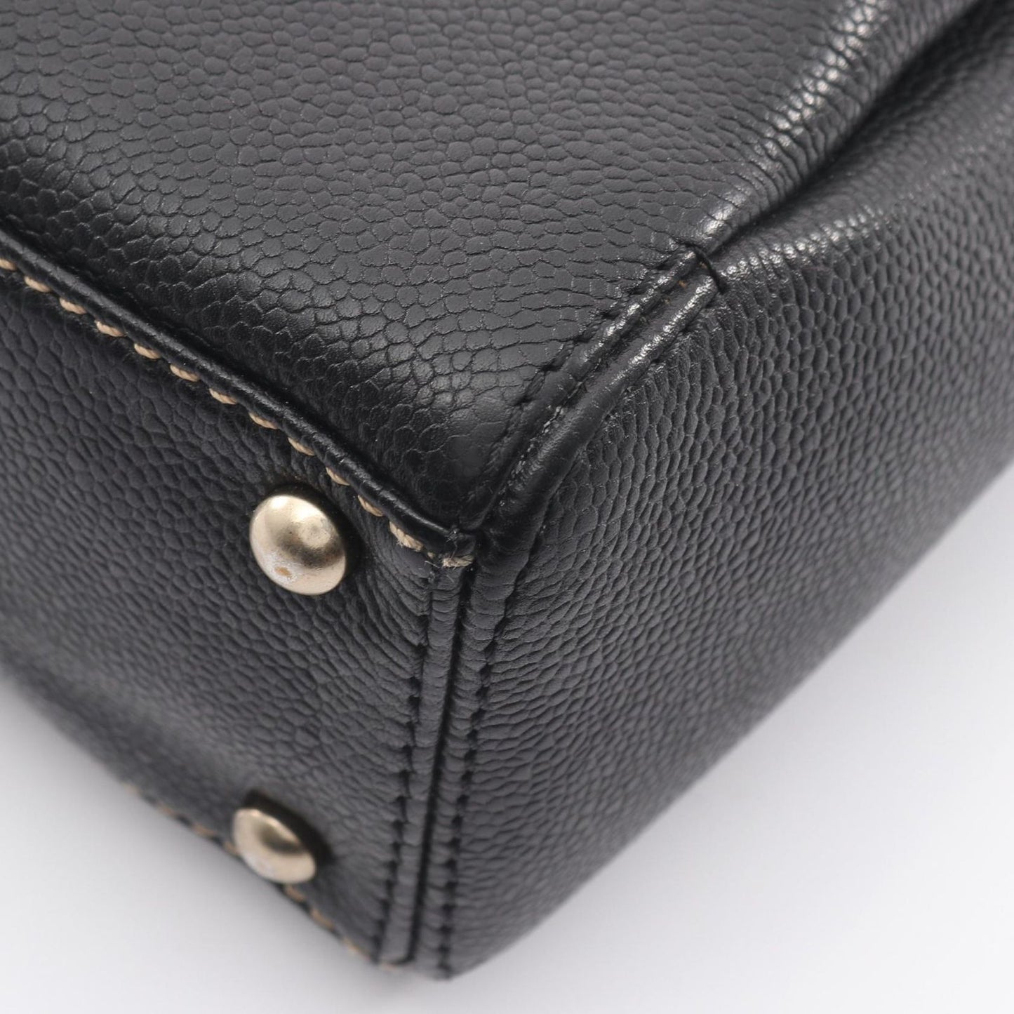 Chanel Handbag CC Logo Black Caviar Leather Wild Stitch — view 6