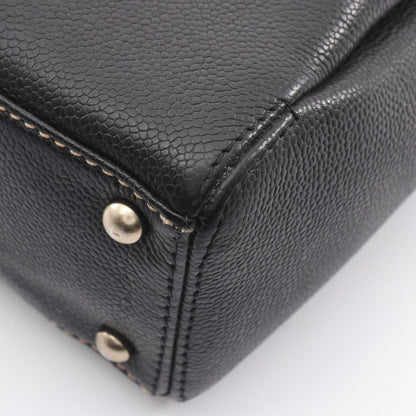 Chanel Handbag CC Logo Black Caviar Leather Wild Stitch — view 6
