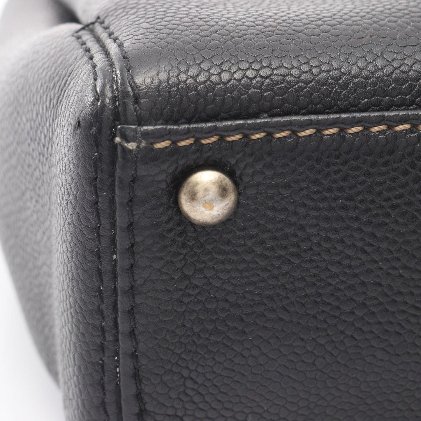 Chanel Handbag CC Logo Black Caviar Leather Wild Stitch — view 9