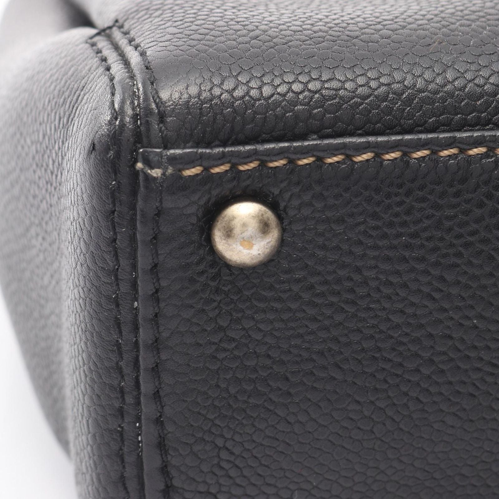 Chanel Handbag CC Logo Black Caviar Leather Wild Stitch — view 9