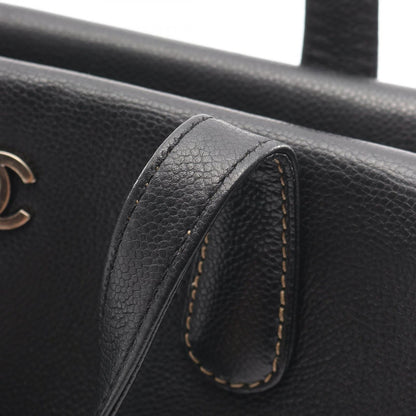 Chanel Handbag CC Logo Black Caviar Leather Wild Stitch — view 8