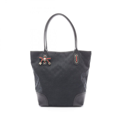 Gucci Tote Prince GG Canvas Sherry Line Black