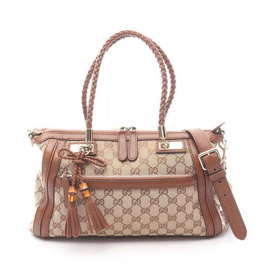 Gucci Tote Bella Bamboo GG Canvas Beige 2-Way