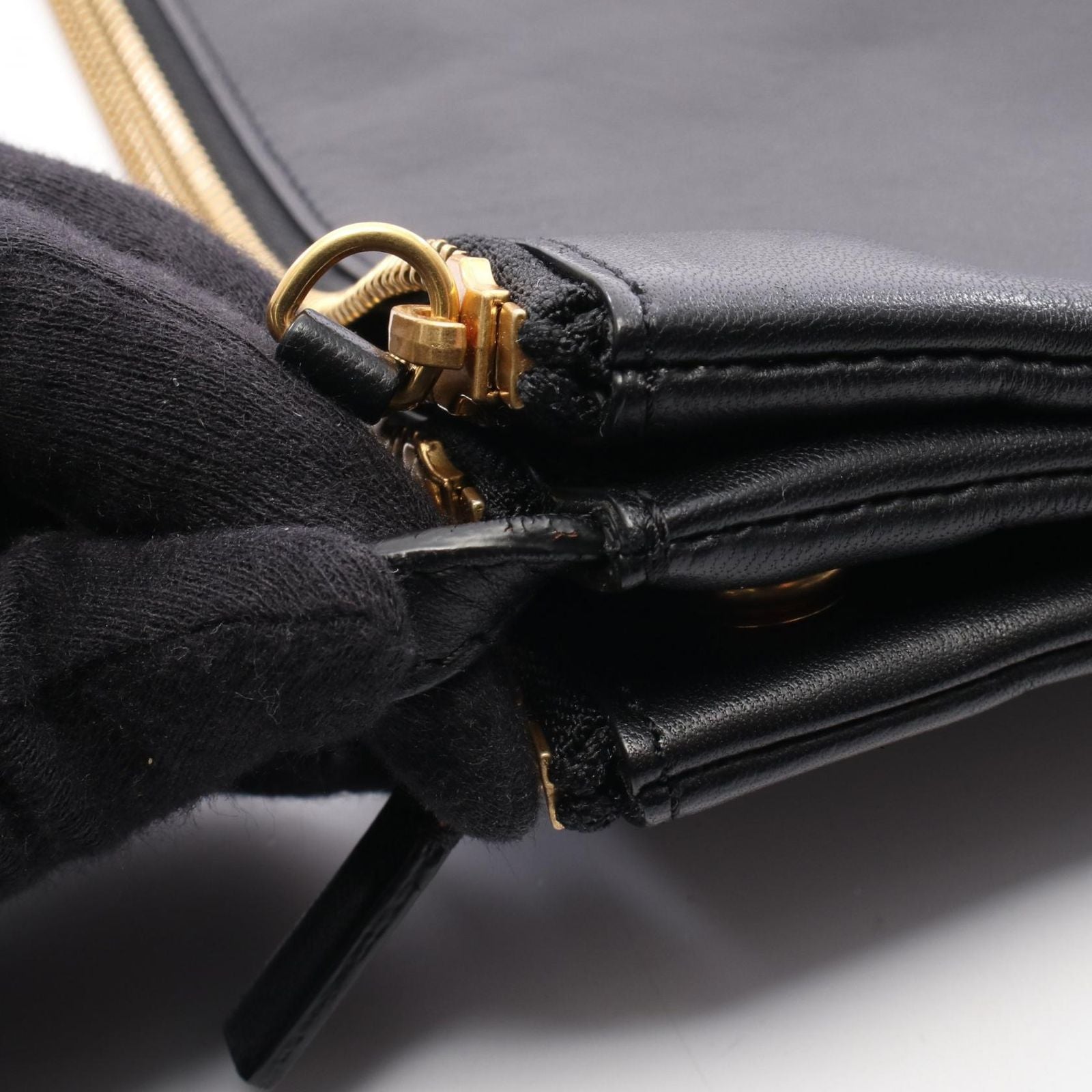 Celine Shoulder Bag Trio Large Black Leather — view 5