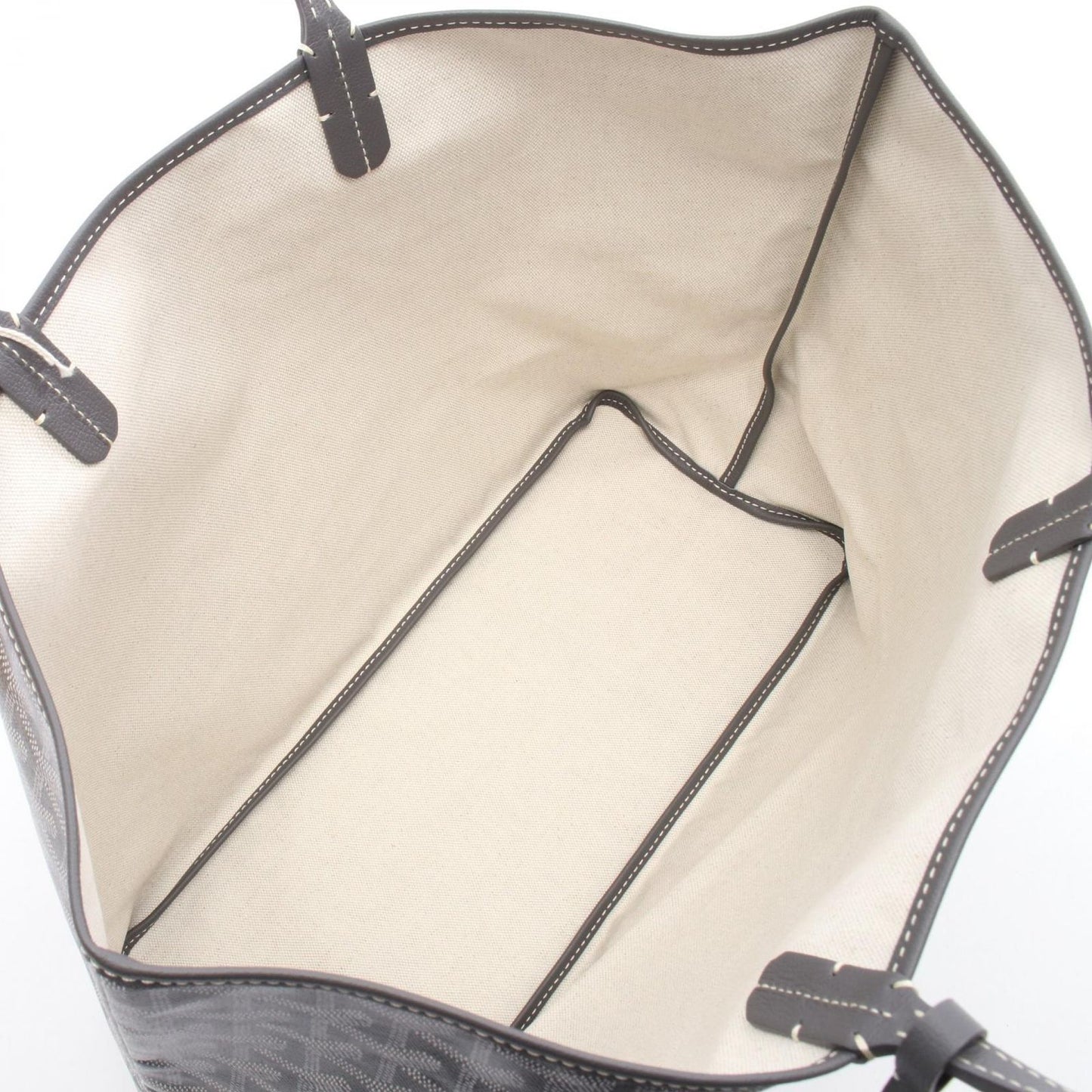 Goyard Tote Saint Louis PM Gray Canvas Leather — view 3