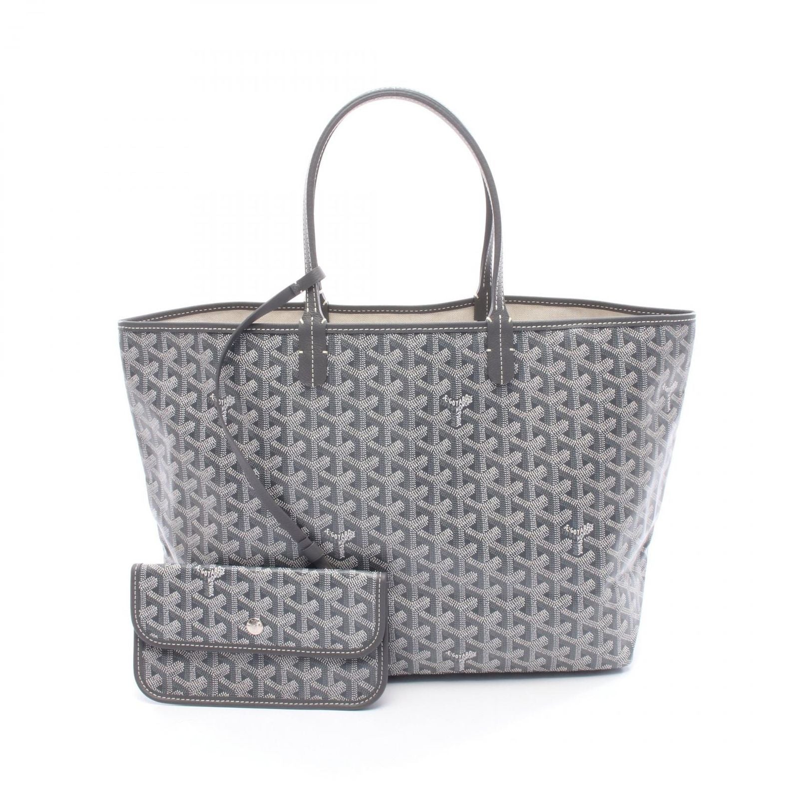 Goyard Tote Saint Louis PM Gray Canvas Leather