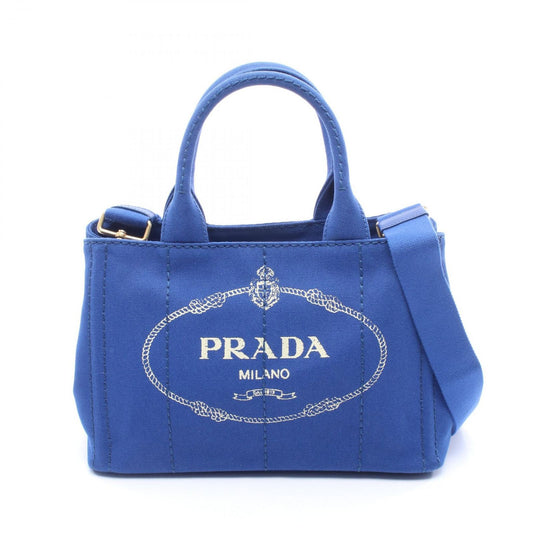 Prada Tote Canapa 2-Way Blue Canvas