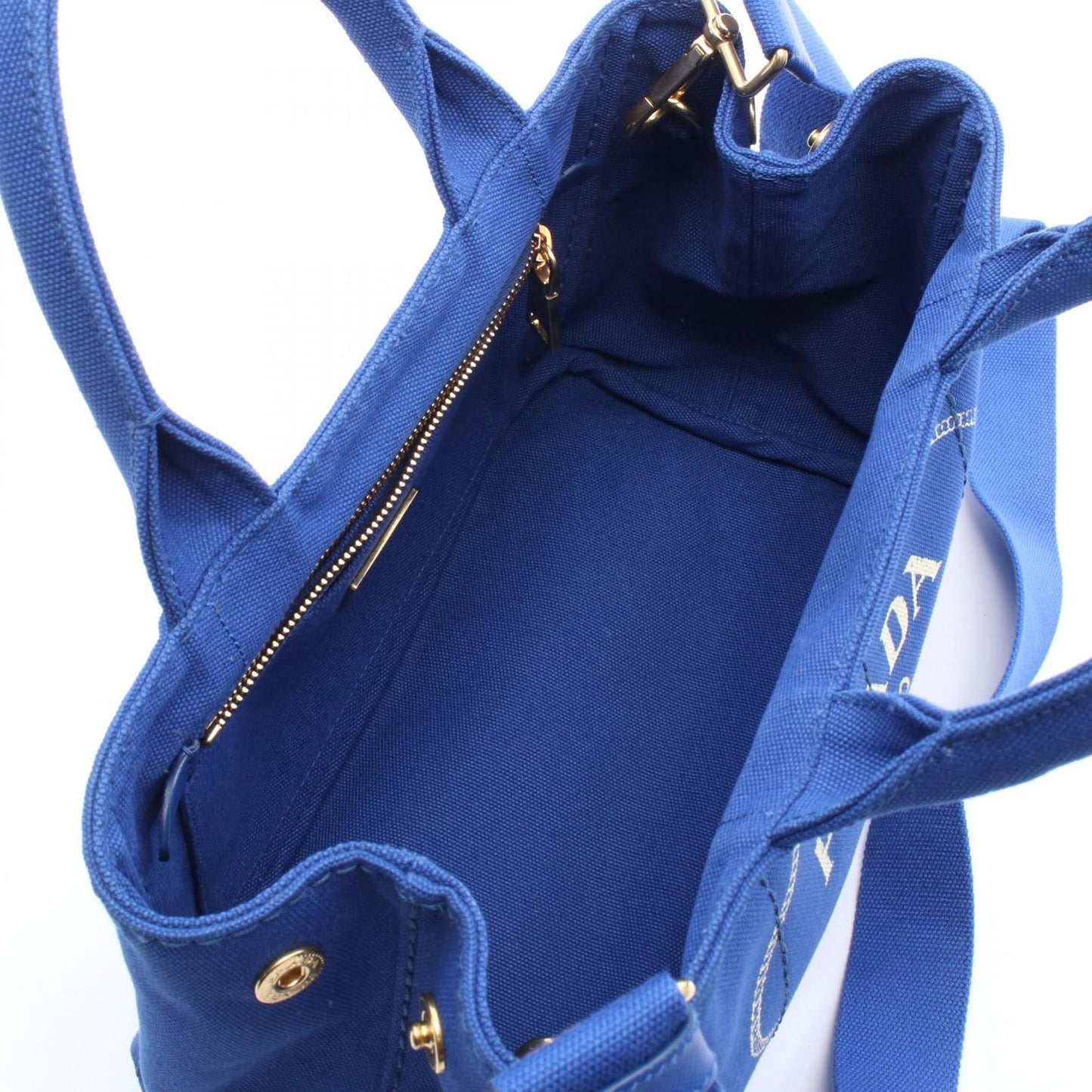 Prada Tote Canapa 2-Way Blue Canvas — view 3