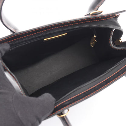 Saint Laurent Yves Handbag Vintage 2-Way Black Orange Leather Top Handle Bag — view 3
