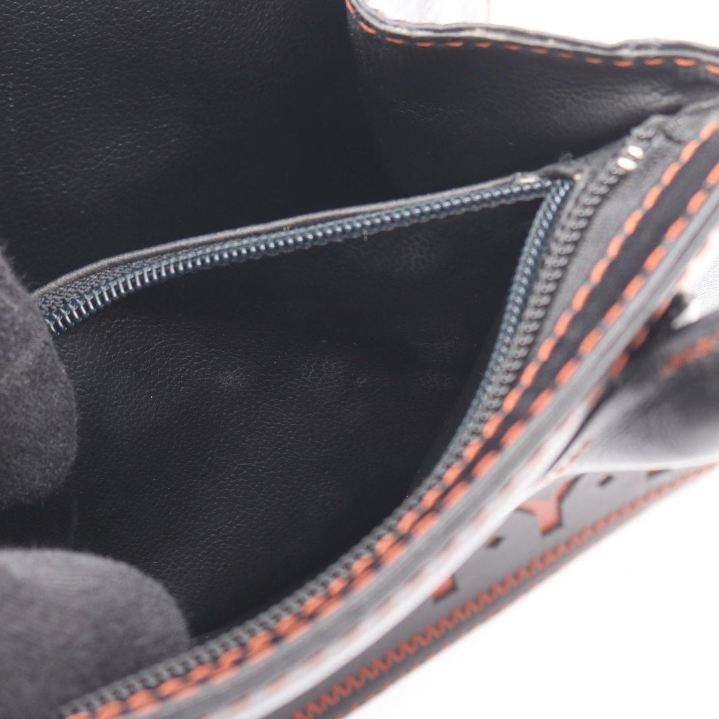 Saint Laurent Yves Handbag Vintage 2-Way Black Orange Leather Top Handle Bag — view 9