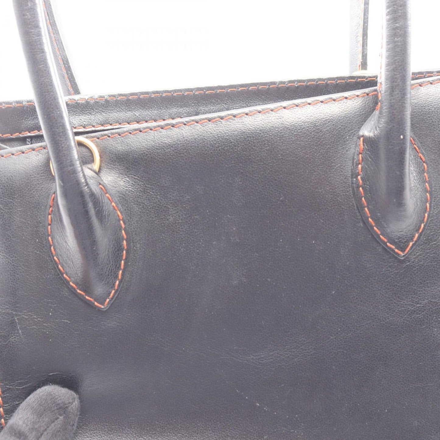 Saint Laurent Yves Handbag Vintage 2-Way Black Orange Leather Top Handle Bag — view 5