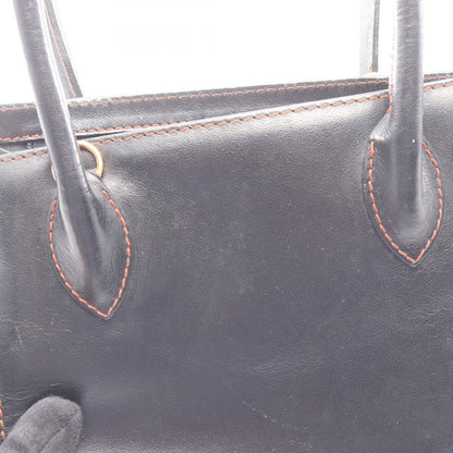 Saint Laurent Yves Handbag Vintage 2-Way Black Orange Leather Top Handle Bag — view 5