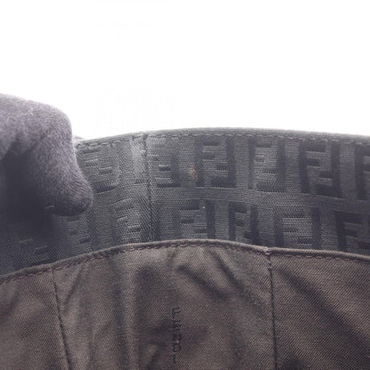 Fendi Tote Zucchino Black Canvas Leather — view 5