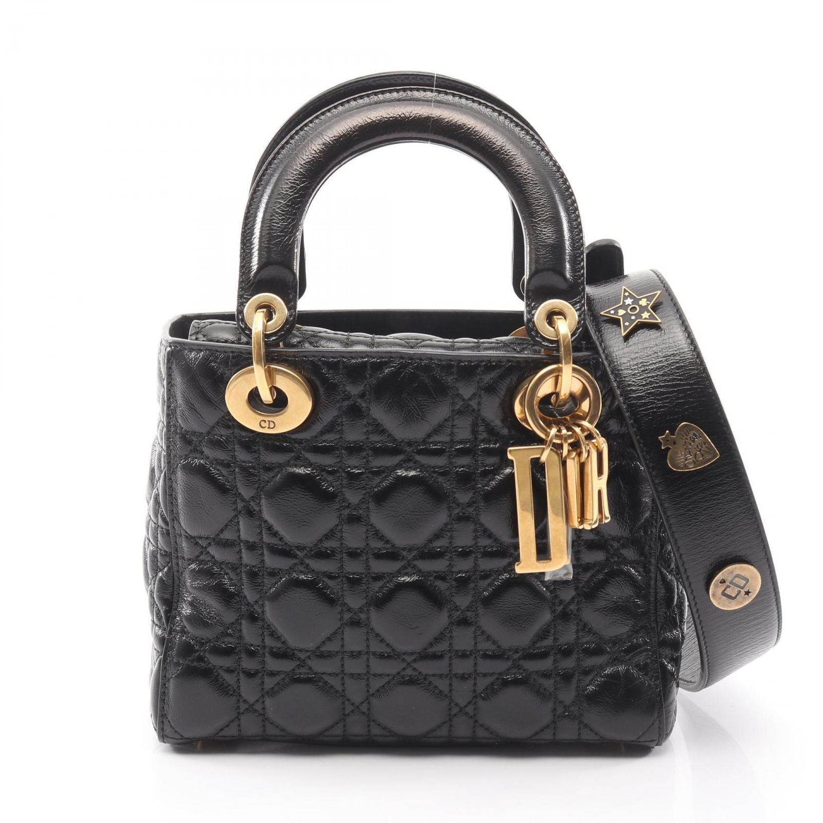 Dior Handbag Lady Dior MY Abcdior Lady Dior Small Cannage Black Leather