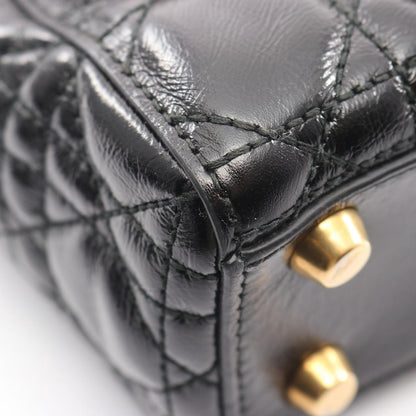Dior Handbag Lady Dior MY Abcdior Lady Dior Small Cannage Black Leather — view 6