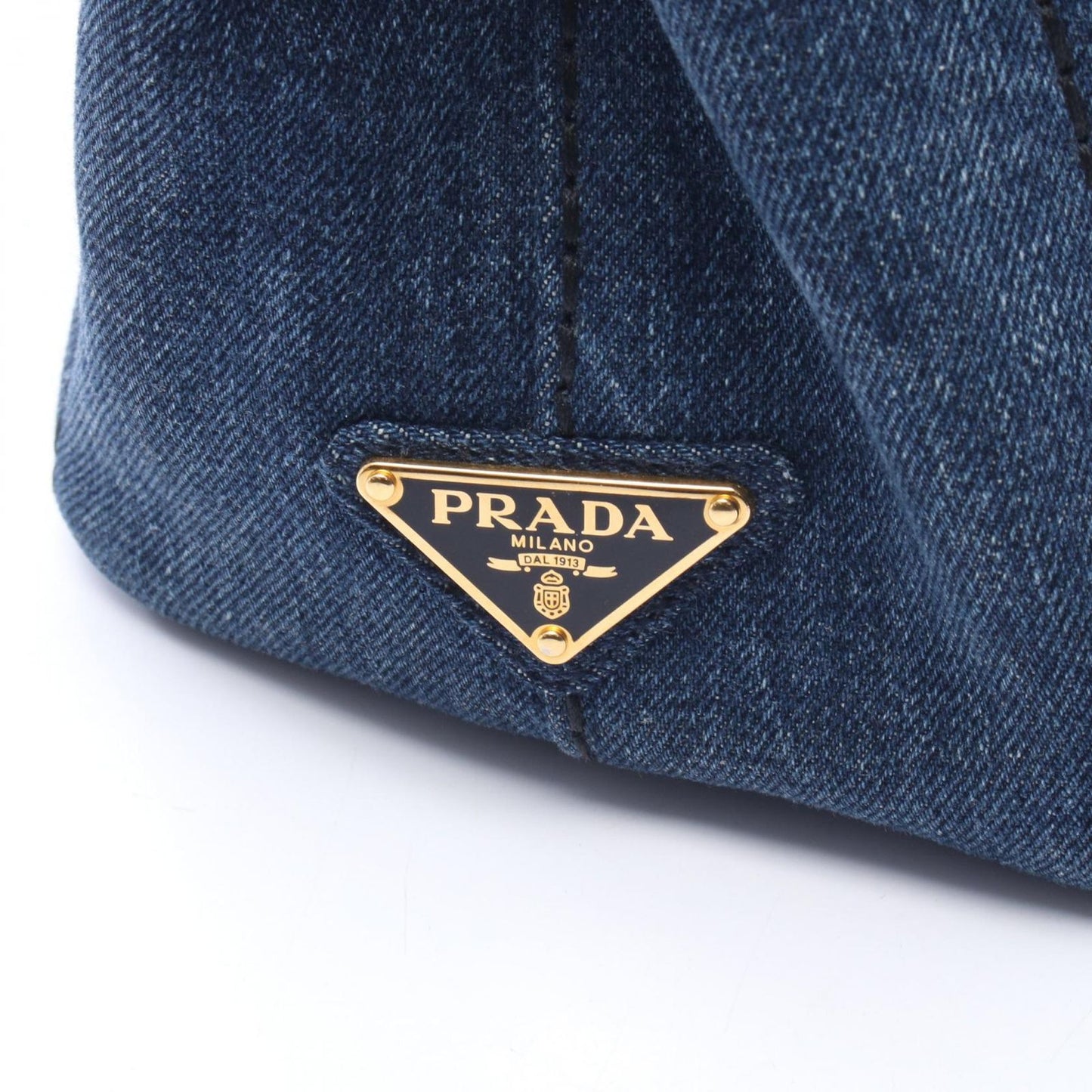Prada Tote Canapa Mini 2-Way Navy Denim — view 5