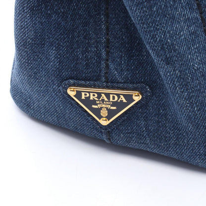 Prada Tote Canapa Mini 2-Way Navy Denim — view 5