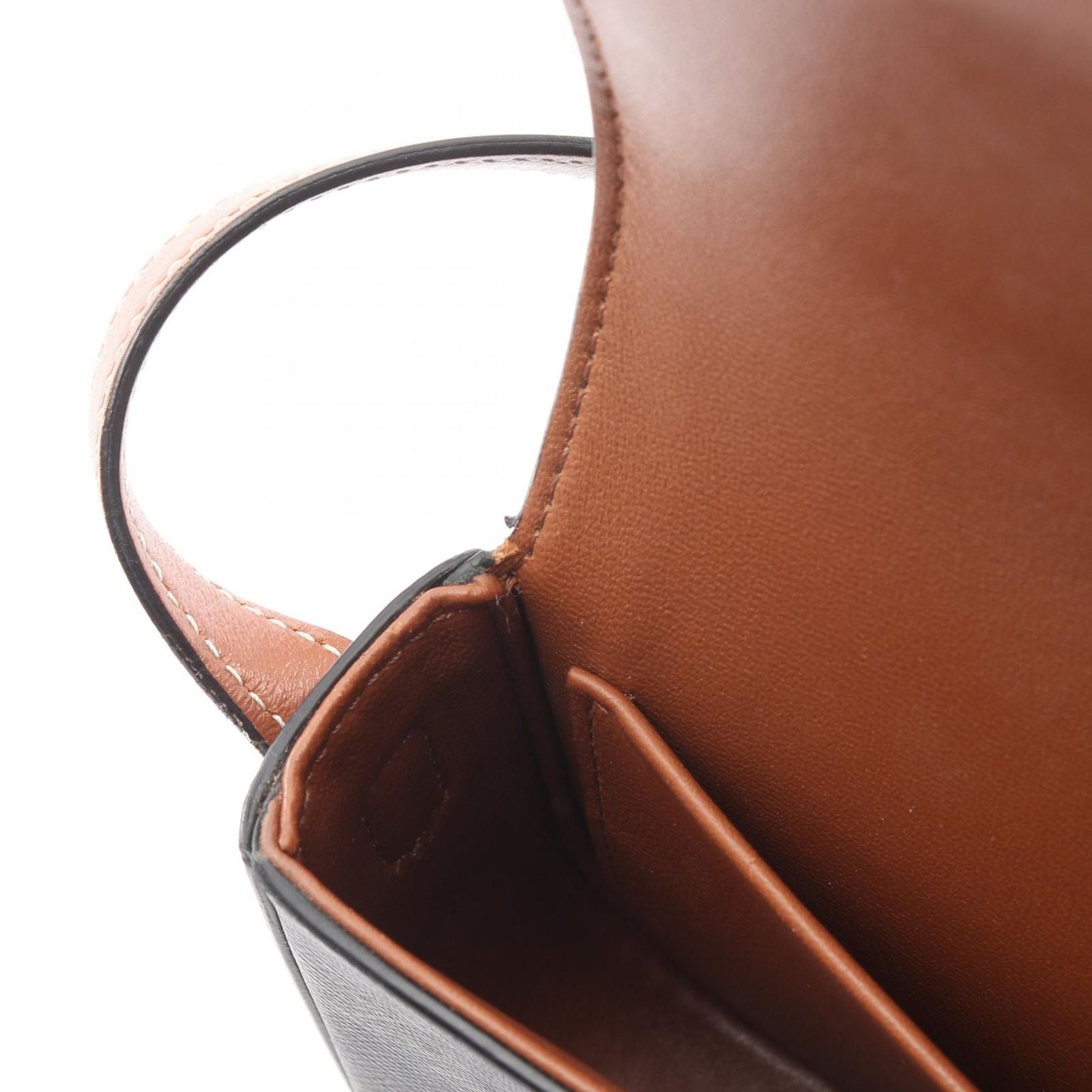 Celine Shoulder Bag Triomphe Dark Brown Canvas Leather — view 8