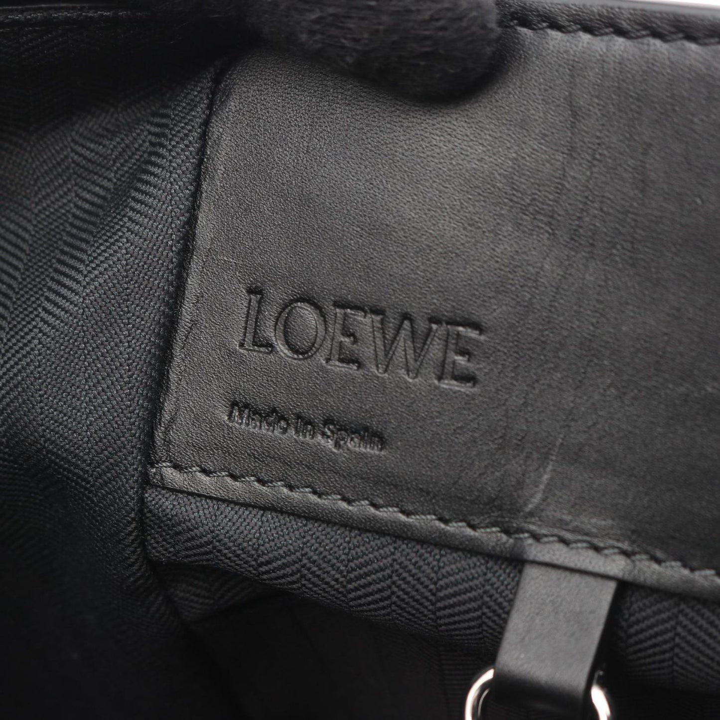 Loewe Handbag Hammock Bag Compact Black Leather Canvas 2-Way — view 4