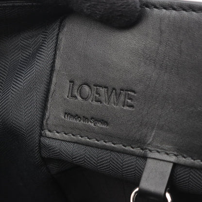 Loewe Handbag Hammock Bag Compact Black Leather Canvas 2-Way — view 4