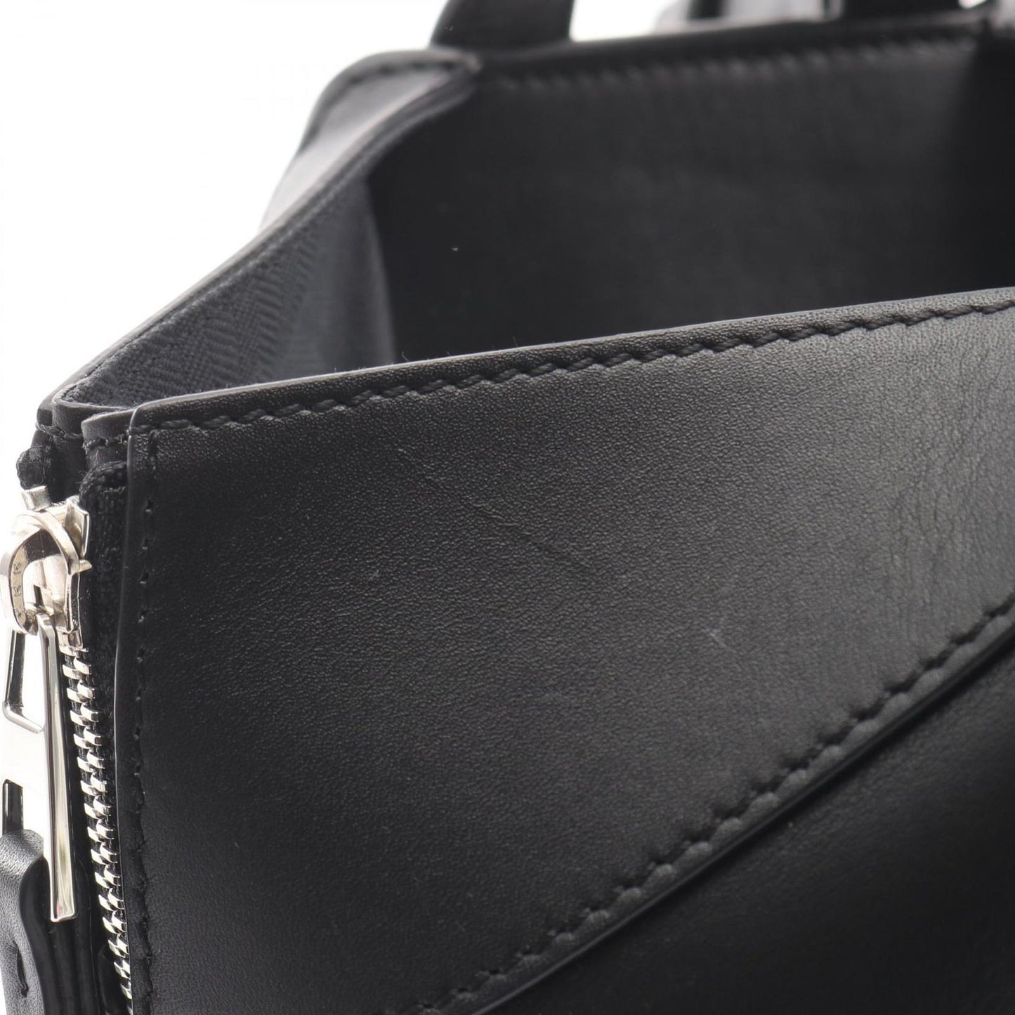 Loewe Handbag Hammock Bag Compact Black Leather Canvas 2-Way — view 7