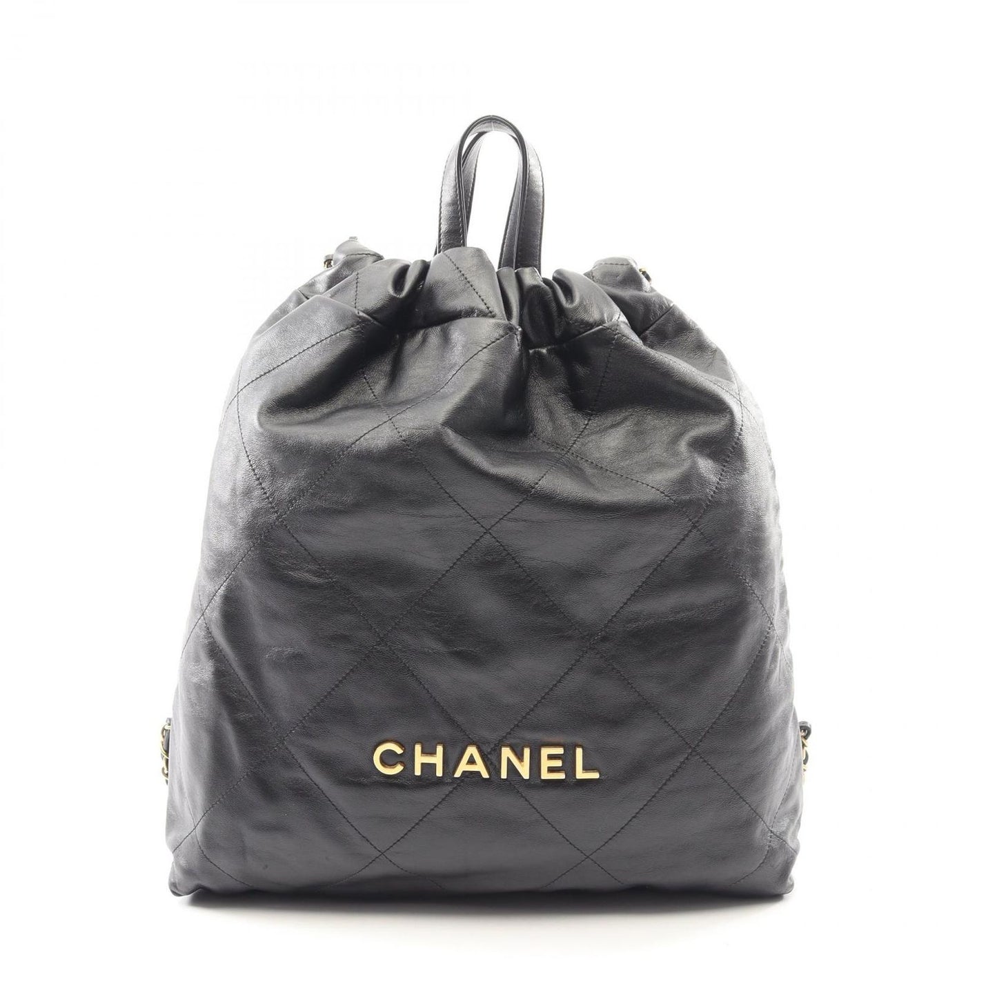 Chanel Backpack 22 Large Black Leather 22 Quilted Chain