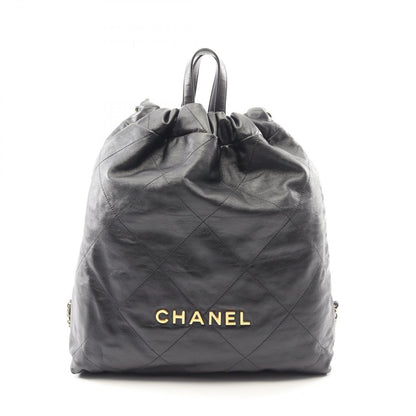 Chanel Backpack 22 Large Black Leather 22 Quilted Chain