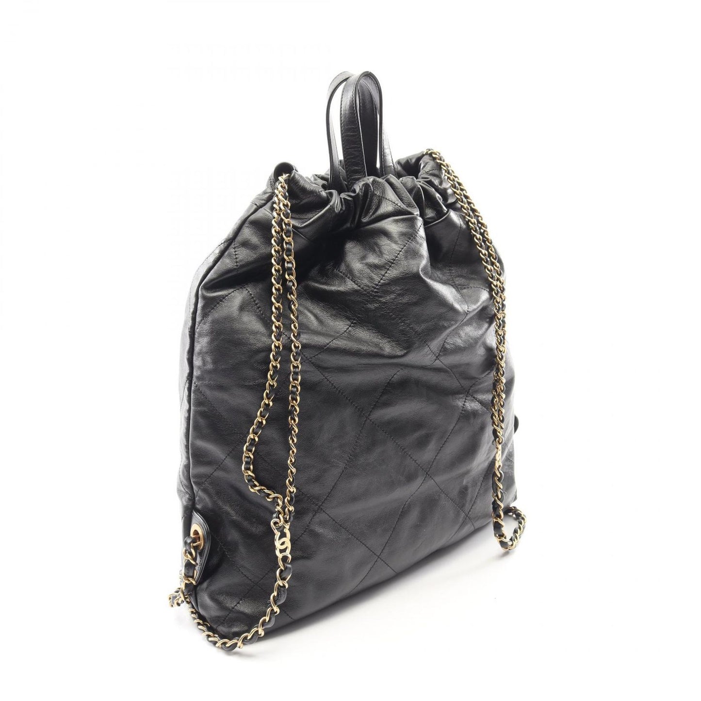 Chanel Backpack 22 Large Black Leather 22 Quilted Chain — view 2