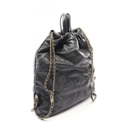 Chanel Backpack 22 Large Black Leather 22 Quilted Chain — view 2