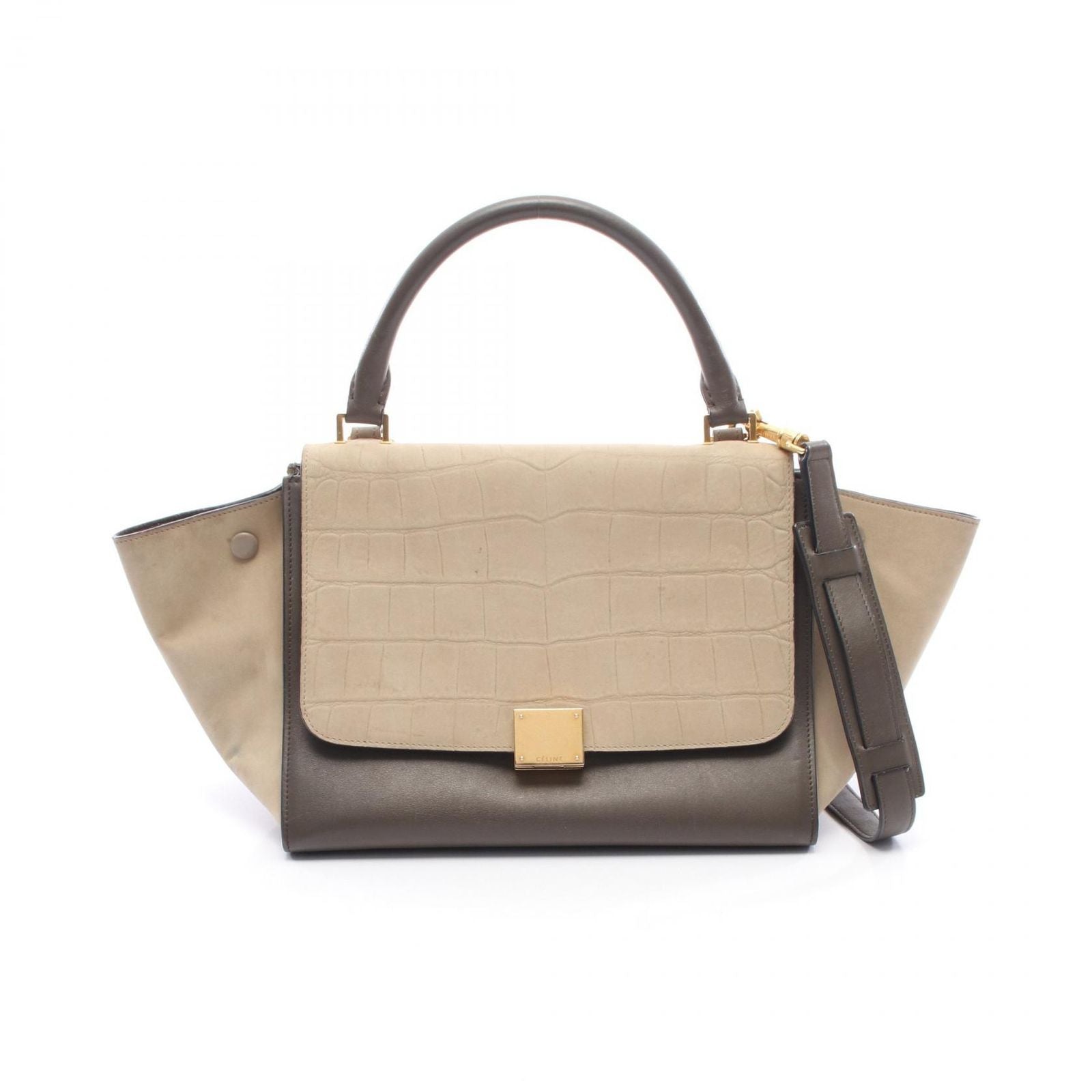 Celine Handbag Trapeze Small Croco