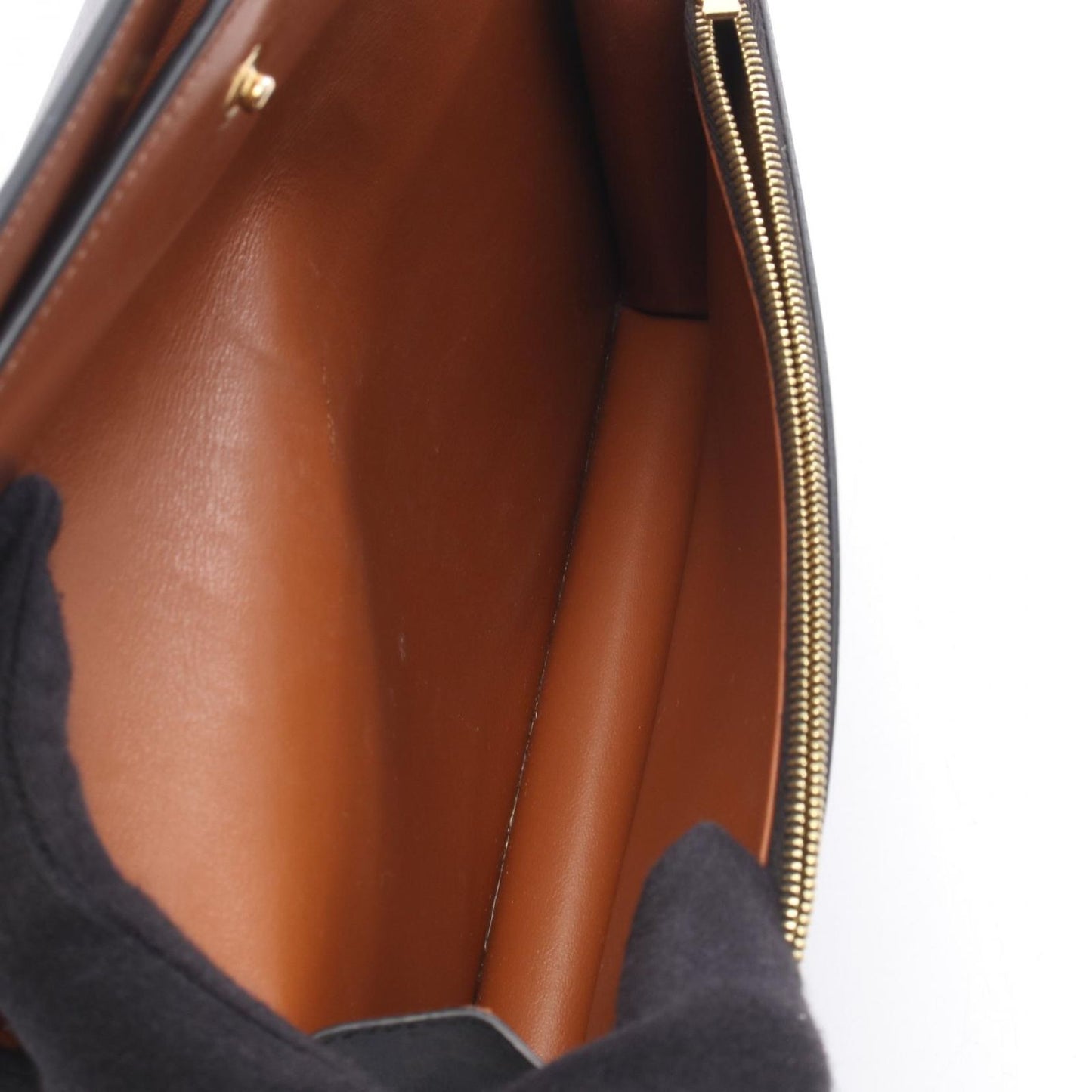 Celine Shoulder Bag Tan Triomphe Dark Brown Canvas Leather Wallet — view 3