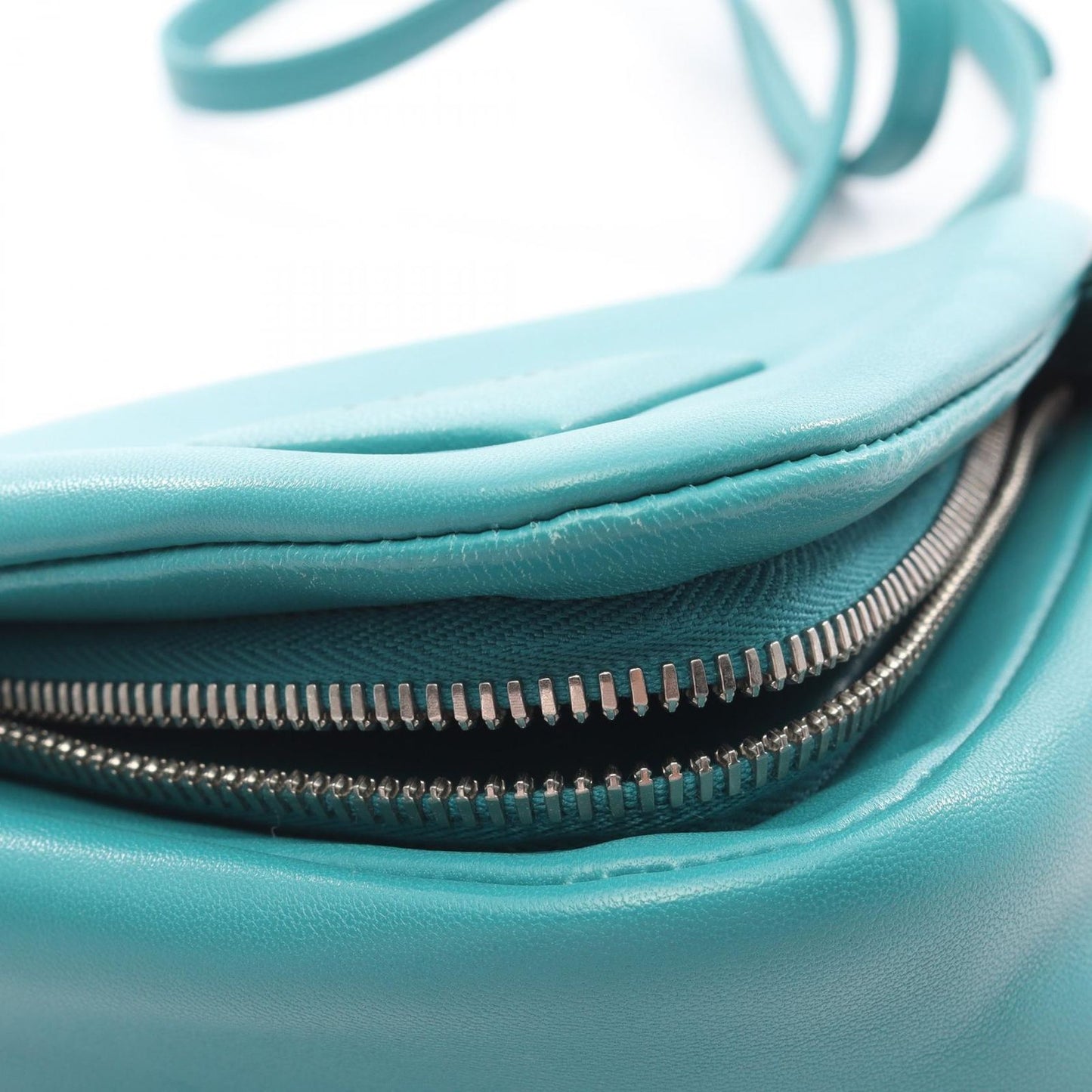 Prada Handbag Triangle 2-Way Blue Green Leather — view 5