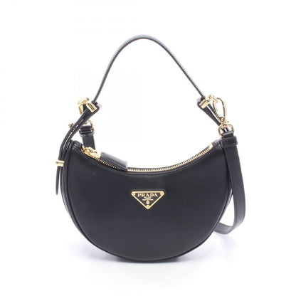 Prada Handbag Soft Calf 2-Way Black Leather Small