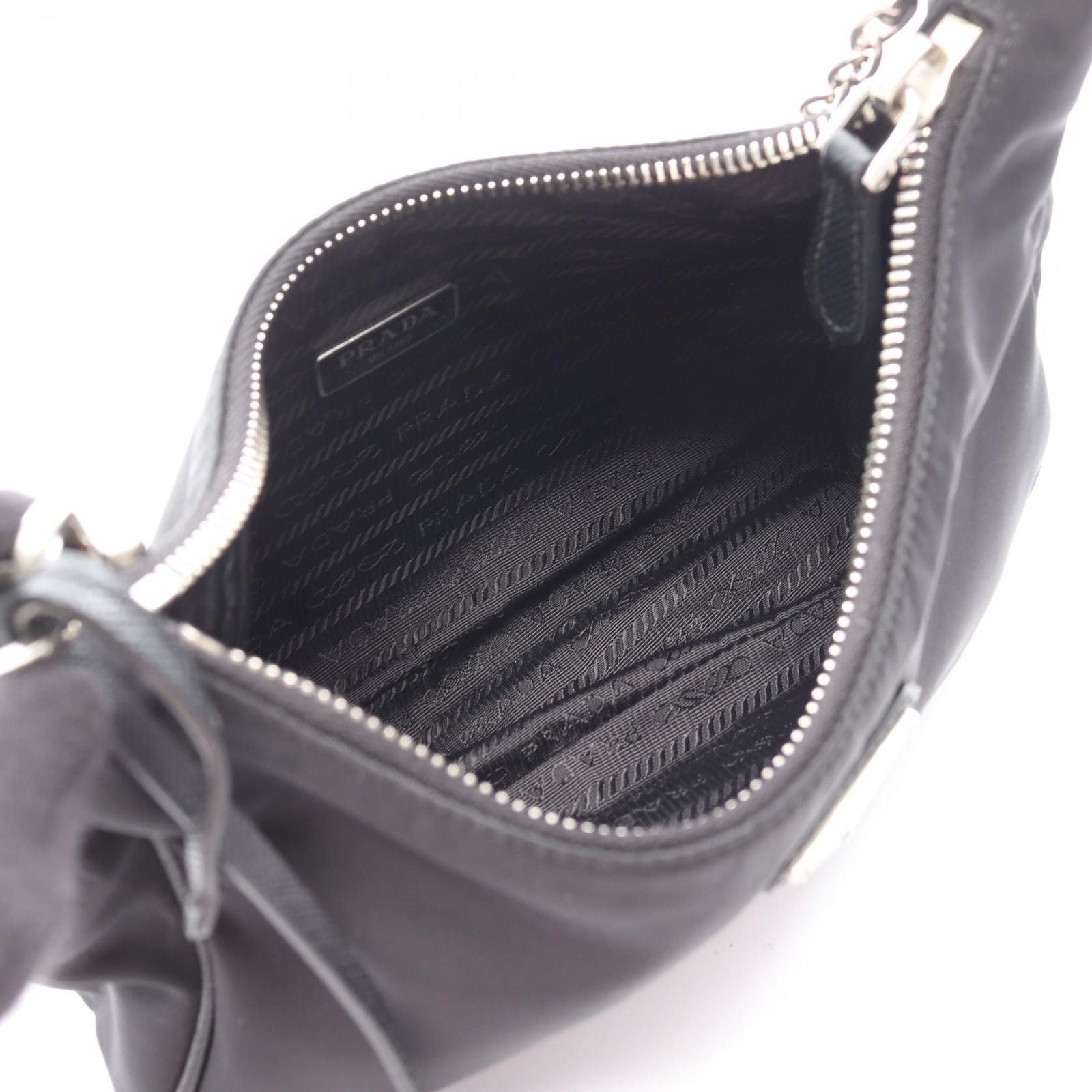 Prada Shoulder Bag Edition 2-Way Black Nylon Saffiano Leather — view 3