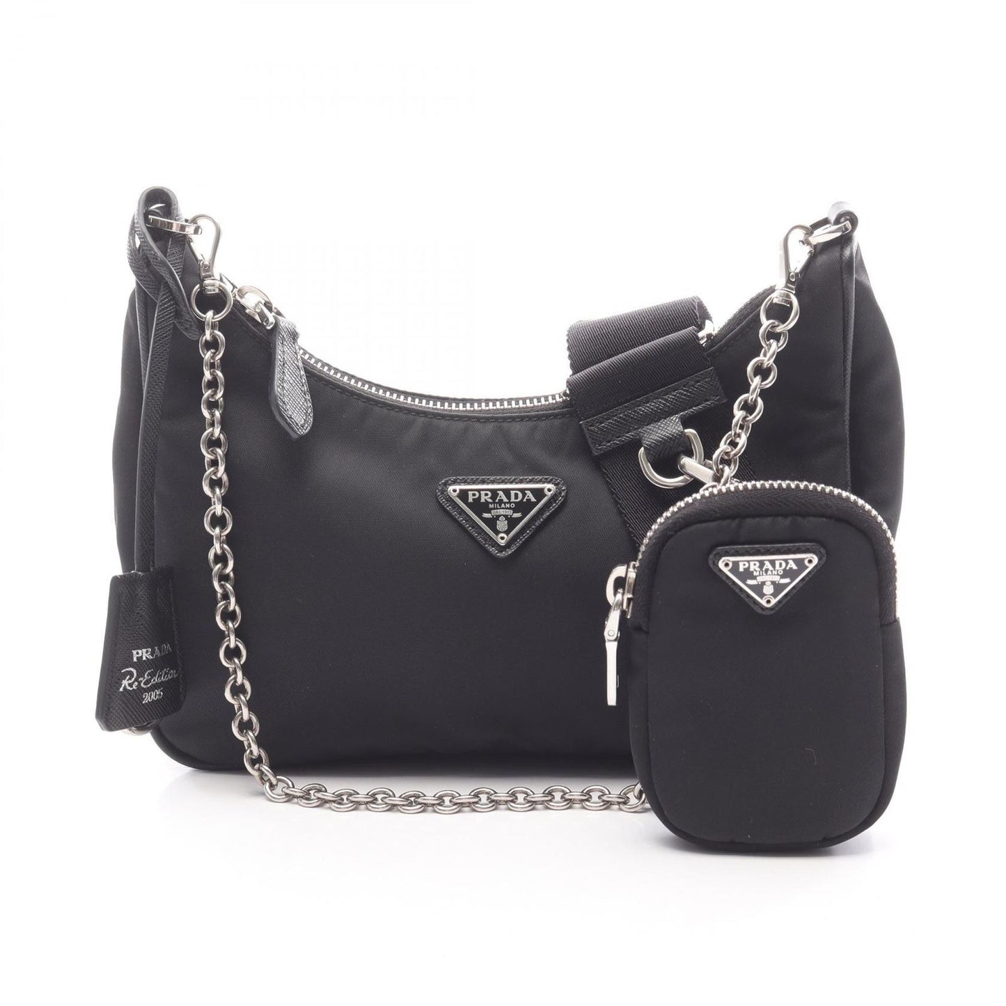Prada Shoulder Bag Edition 2-Way Black Nylon Saffiano Leather