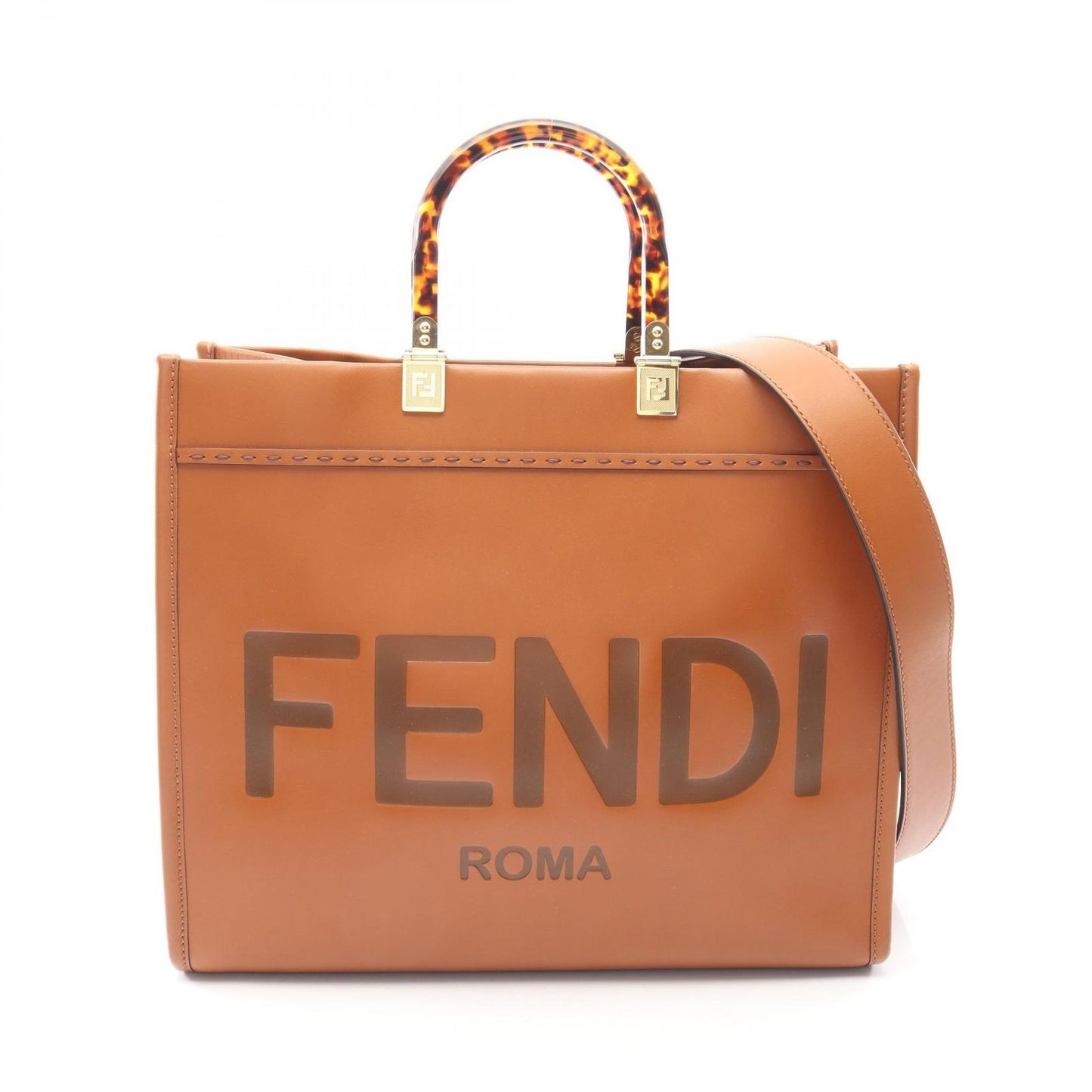 Fendi Tote Sunshine Medium 2-Way Brown Leather