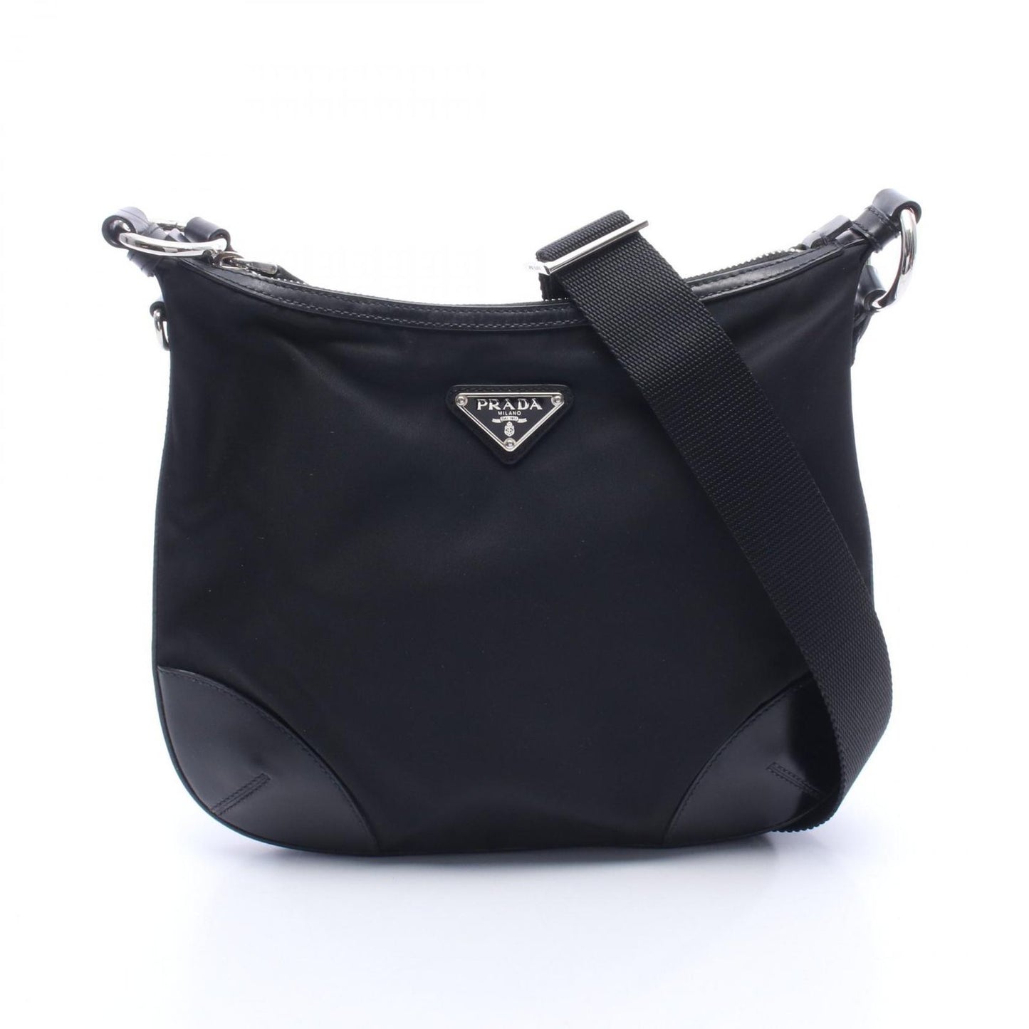 Prada Shoulder Bag Tessuto Light Black Nylon Leather